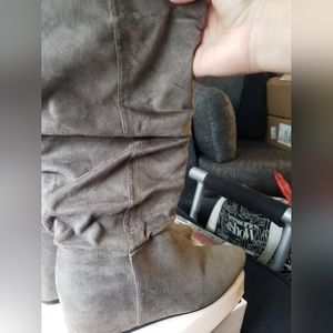 Grey wedged boots